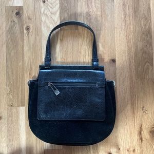 EUC, Halston Heritage Black suede and soft leather purse